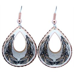 Teardrop feather earrings