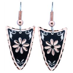 Black Patina Flower Earrings