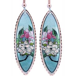 Long Teardrop Magnolia Earrings