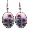 Pink & Blue Geranium Flowers Earrings