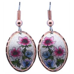 Dainty Oval Flower Earrings