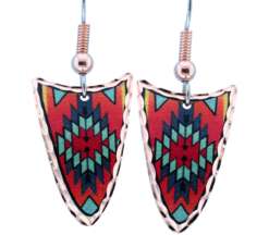 SW Native Arrowhead Copper Earrings