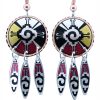 Native Medicine Wheel Dangle Earrings