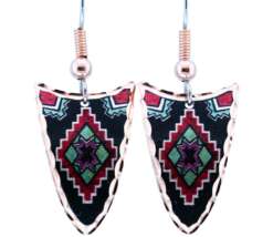Colorful SW Native Star Copper Earrings