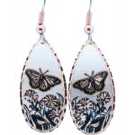 Teardrop Copper Butterfly Earrings