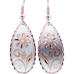 Silver and Copper Flower Earrings