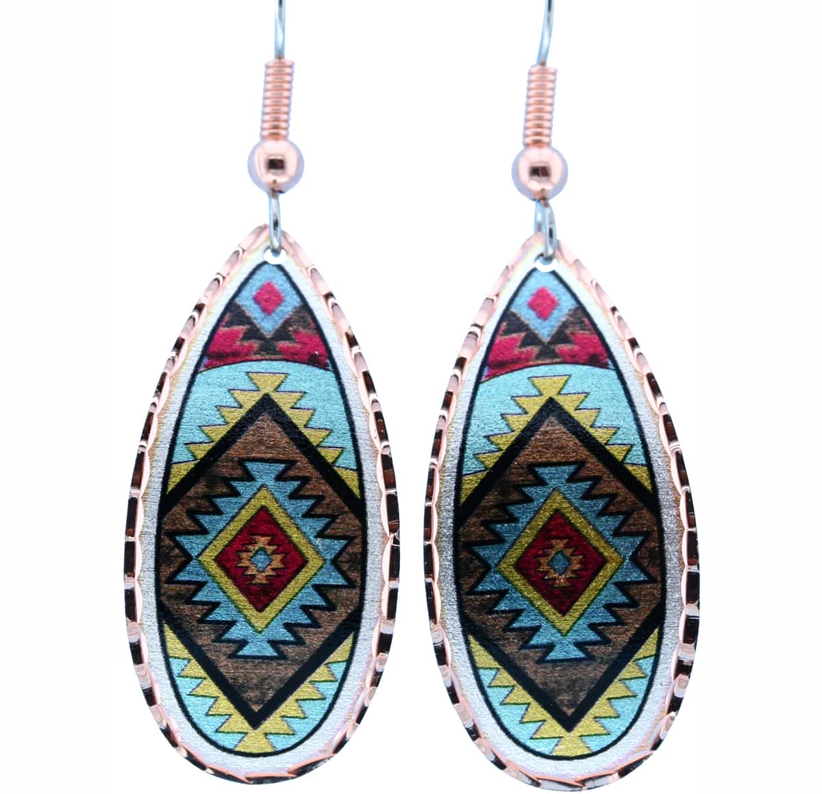 Colorful Native Copper Handcrafted Earrings Colorful Native Copper Handcrafted Earrings