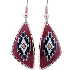 Triangle Burgundy SW Native Earrings