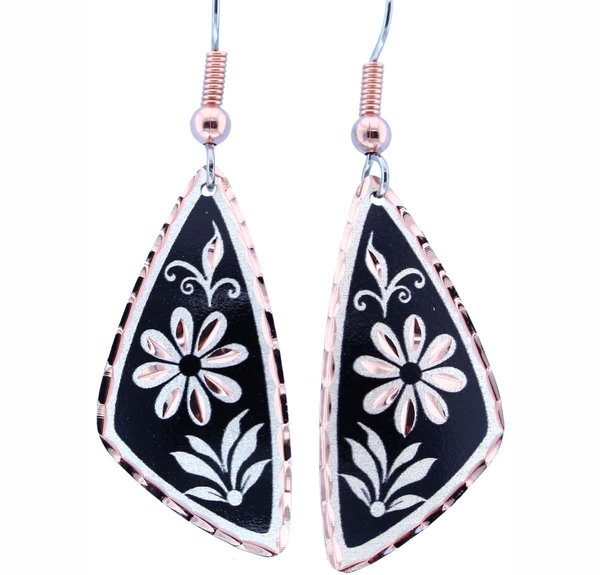 Triangle Handmade Flower Earrings Triangle Handmade Flower Earrings