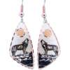 Triangle Howling Wolf Copper Earrings