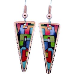 Abstract Triangle Copper Earrings
