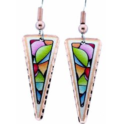Leaves Earrings Created in Abstract Colorful Leaves Design