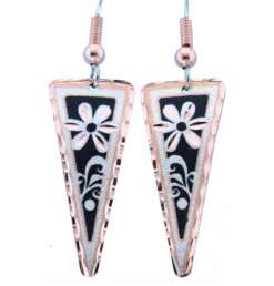 Black Background Flower Earrings