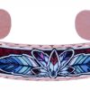 Colorful Feather Copper Cuff Bracelets