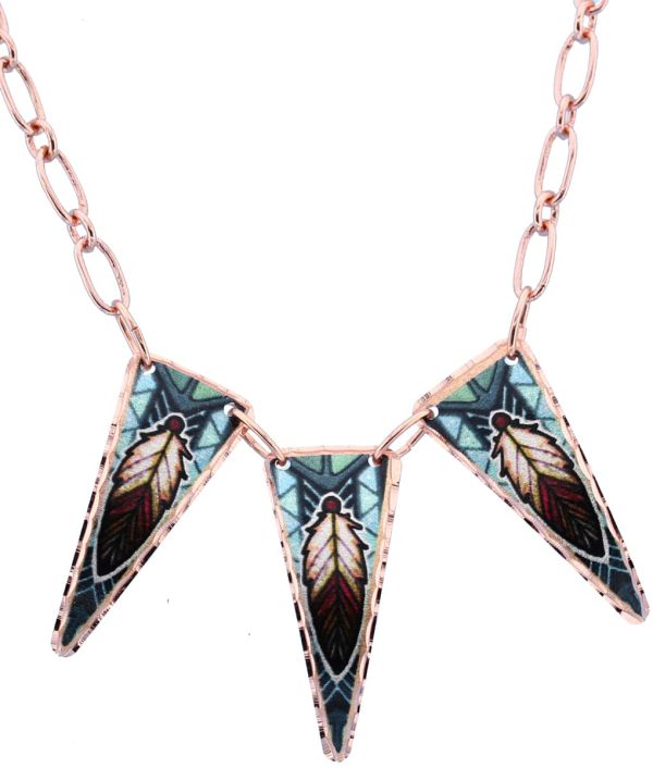 Colorful Feather Copper Necklaces
