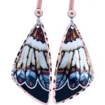 Triangle Colorful Feather Earrings