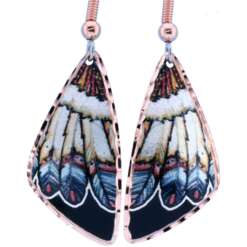 Triangle Colorful Feather Earrings