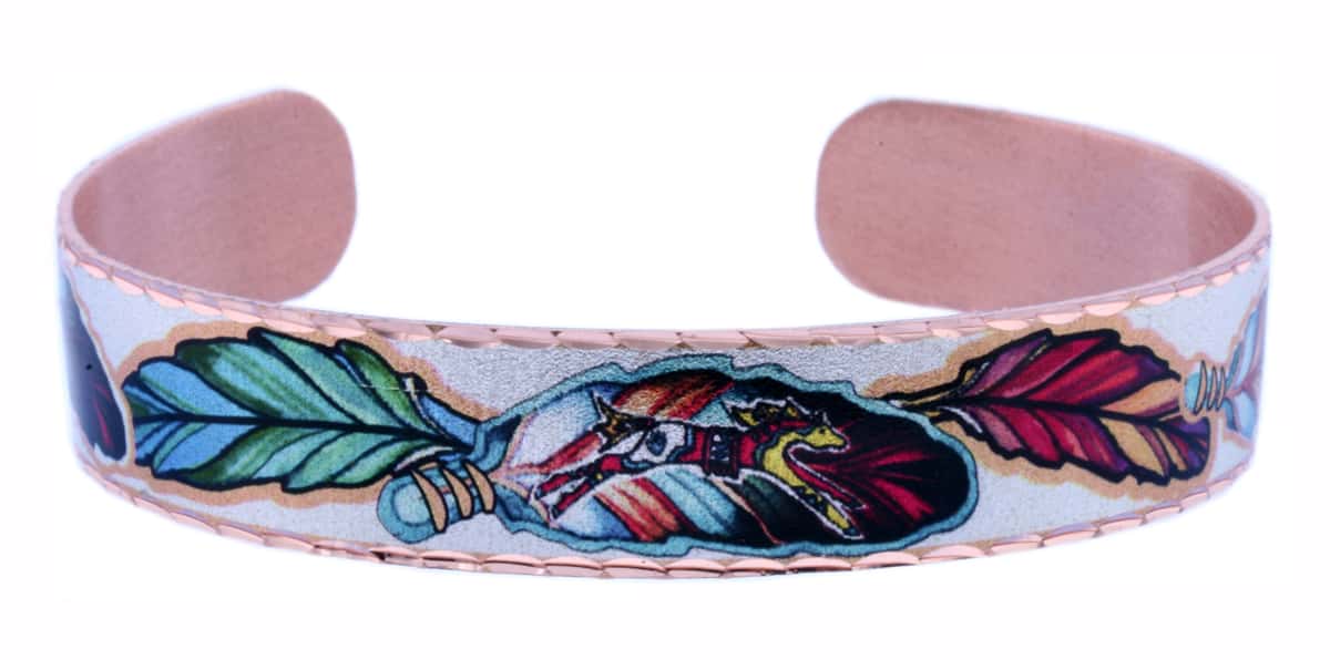 Colorful Feathers Artwork Cuff Bracelets Colorful Feathers Artwork Cuff Bracelets