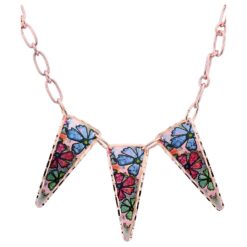 Flower Necklaces in Alcohol Ink Painted Artwork