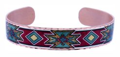 Colorful Native American Copper Cuff Bracelets