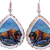 Colorful Native Art Buffalo Earrings