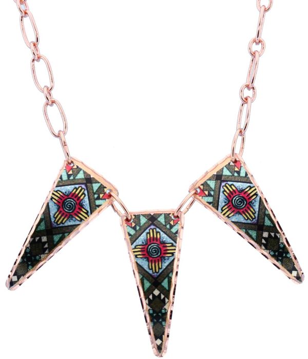 Colorful Native Art Zia Necklaces