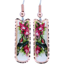 Colorful Rectangular Hummingbird Earrings