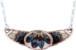 Copper Feather Art Choker Necklace