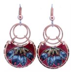 Copper Feather Artwork Wire Earrings
