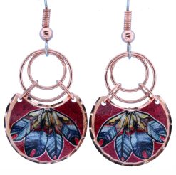 Copper Feather Artwork Wire Earrings
