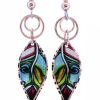 Colorful Copper Feather Wire Earrings
