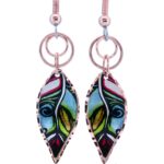 Copper Feather Wire Dangle Earrings