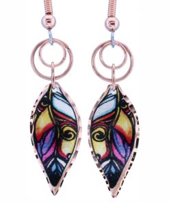 Copper Feather Wire Earrings