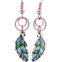 Dangle Copper Feather Earrings