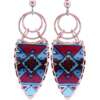Copper Wire Blue & Red Native Earrings