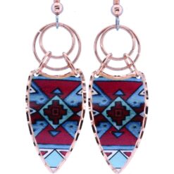 Copper Native Earrings Adorned with Copper Wires