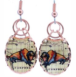 Copper Wire Buffalo Earrings