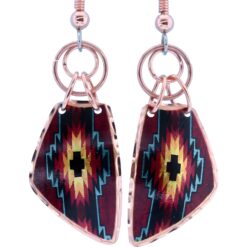 Turquoise & Burgundy Native Wire Earrings