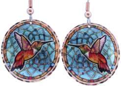 Dream Catcher Earrings with Hummingbird