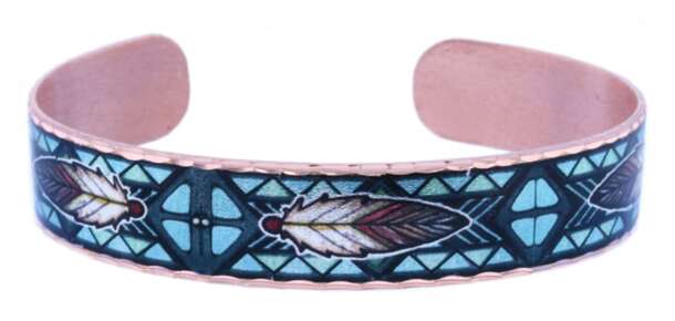 Feathers Artwork Native Copper Bracelets