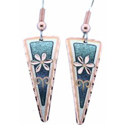 Shimmering Green Flower Earrings