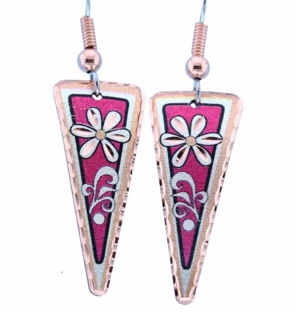 Pink Flower Earrings