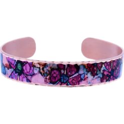 Colorful Flower Art Copper Cuff Bracelets