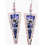 Purple Leaves Flower Earrings