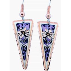 Purple Background Flower Earrings