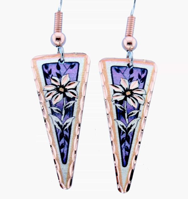 Purple Flower Earrings