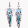 Teal Blue Flower Earrings
