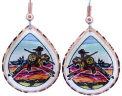 Teardrop American Indian Warrior Earrings