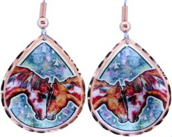 Teardrop Love Horses Earrings