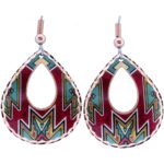 Maroon Teardrop Native Earrings